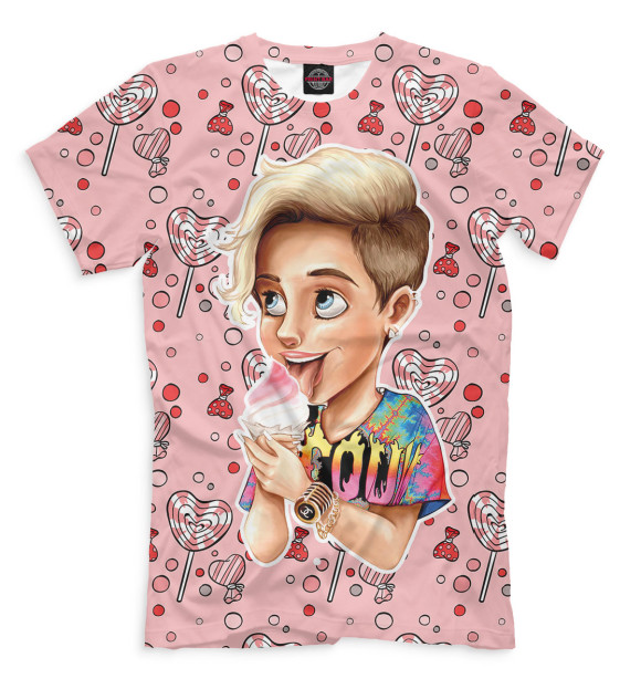 Мужская футболка с изображением Miley Cyrus цвета Бежевый