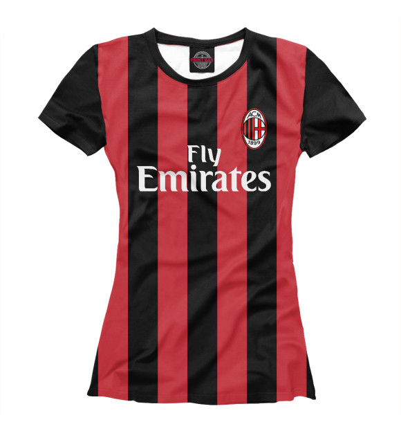 Женская футболка с изображением AC Milan цвета Белый