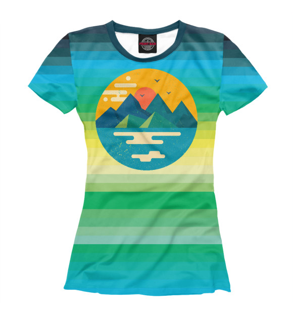 Женская футболка с изображением Mountains Colors цвета Белый