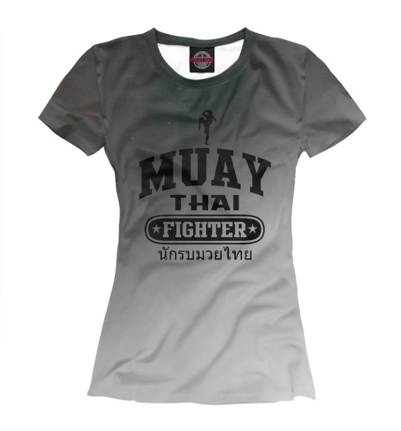 Женская футболка с изображением Muay Thai Fighter цвета Белый