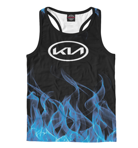 Мужская майка-борцовка с изображением KIA цвета Белый