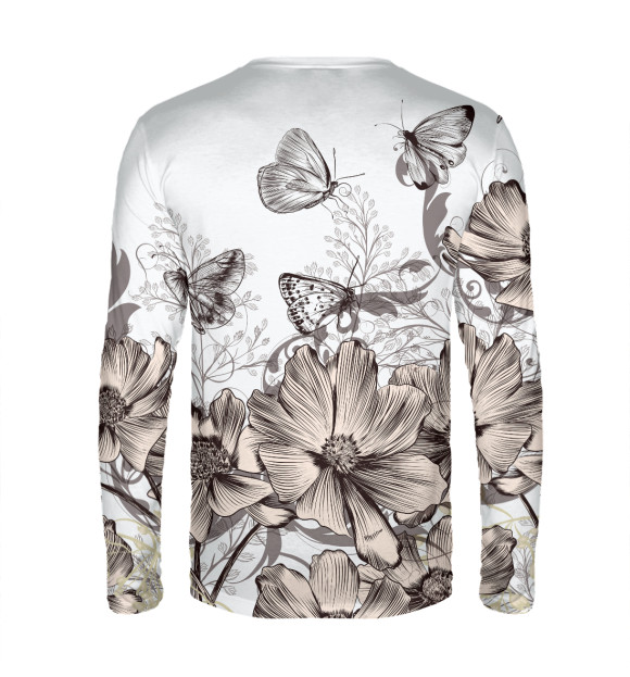 Мужской лонгслив с изображением Эйфория цвета Белый