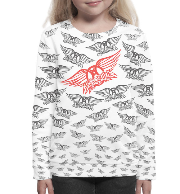 Свитшот для девочек с изображением Aerosmith цвета Белый