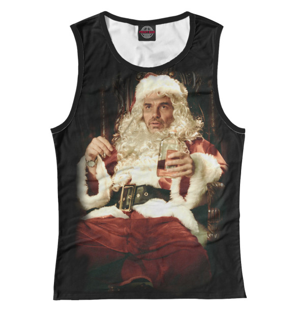 Женская майка с изображением Bad Santa цвета Белый
