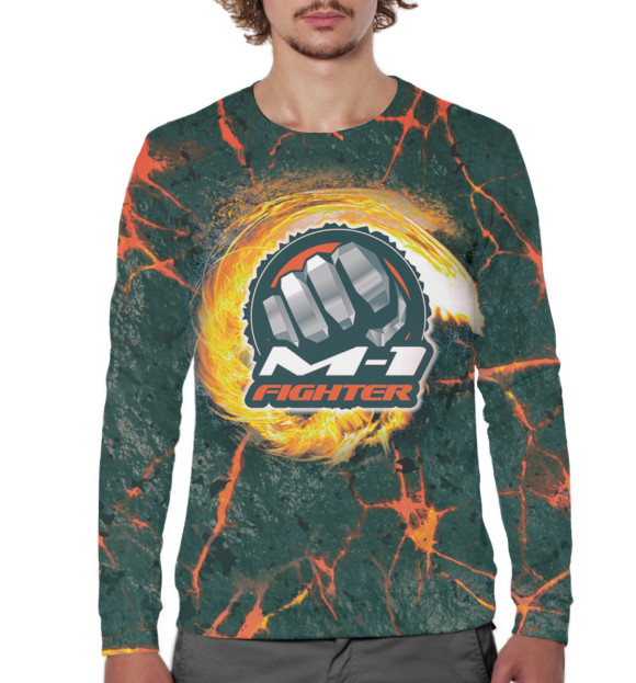 Мужской свитшот с изображением M-1 Fighter цвета Белый