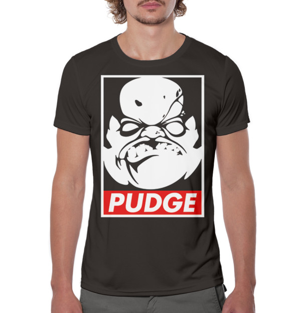 Мужская футболка с изображением Pudge цвета Белый