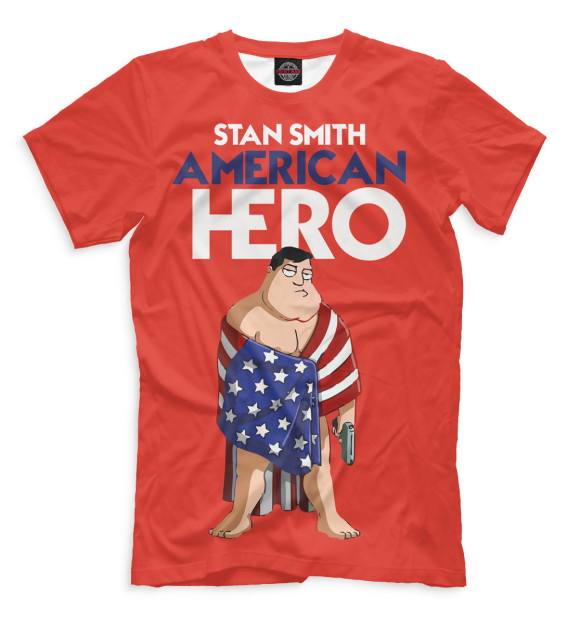 Мужская футболка с изображением Стэн цвета Темно-розовый