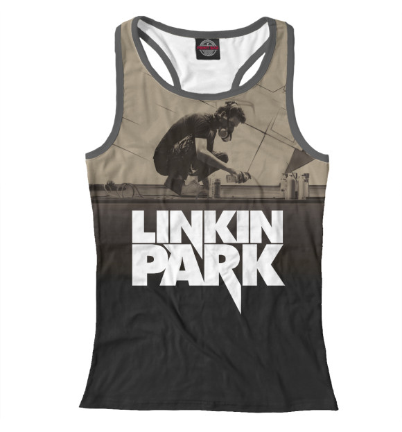 Женская майка-борцовка с притом Linkin Park Meteora цвета Белый Женская майка-борцовка с изображением Linkin Park Meteora цвета Белый