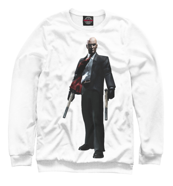 Свитшот для девочек с изображением Hitman цвета Белый