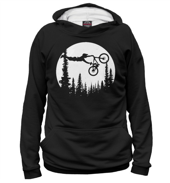 Мужское худи с изображением MTB Moon цвета Белый