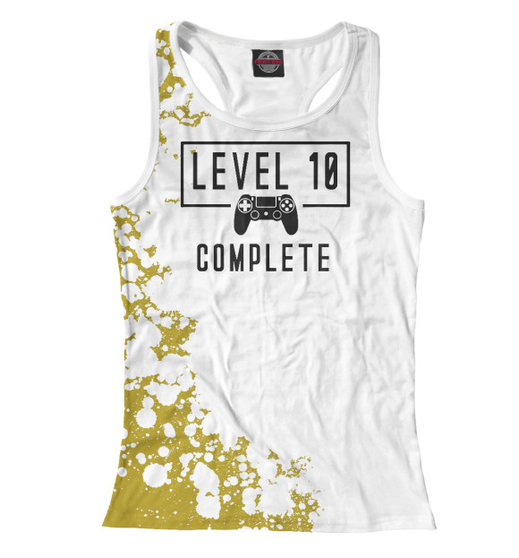 Женская майка-борцовка с изображением Level 10 Complete цвета Белый