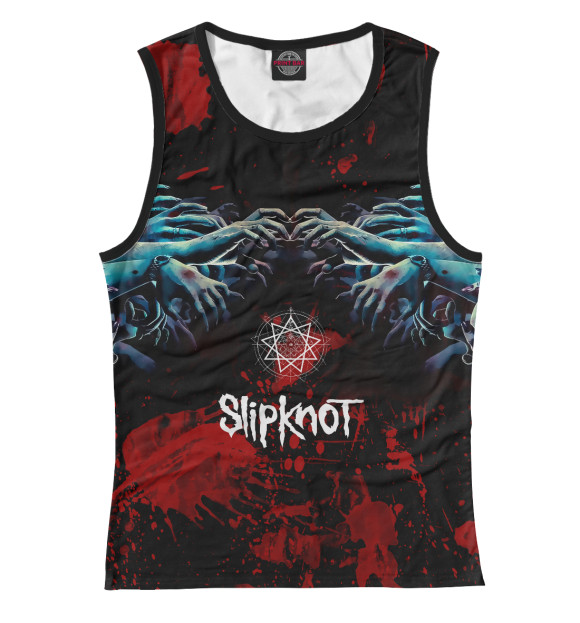 Майка для девочки с притом Slipknot цвета Белый Майка для девочки с изображением Slipknot цвета Белый