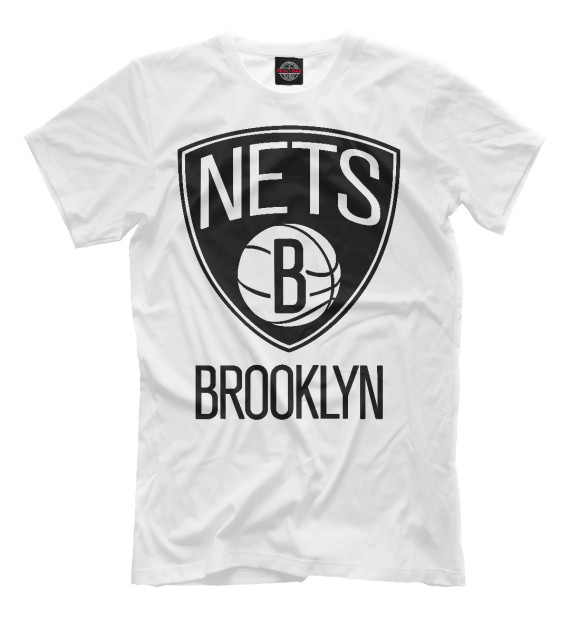 Мужская футболка с изображением Бруклин Нетс цвета Молочно-белый
