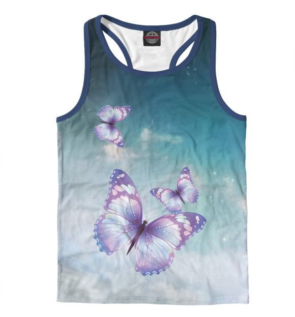 Мужская майка-борцовка с притом Зимняя бабочка цвета Белый Мужская майка-борцовка с изображением Зимняя бабочка цвета Белый
