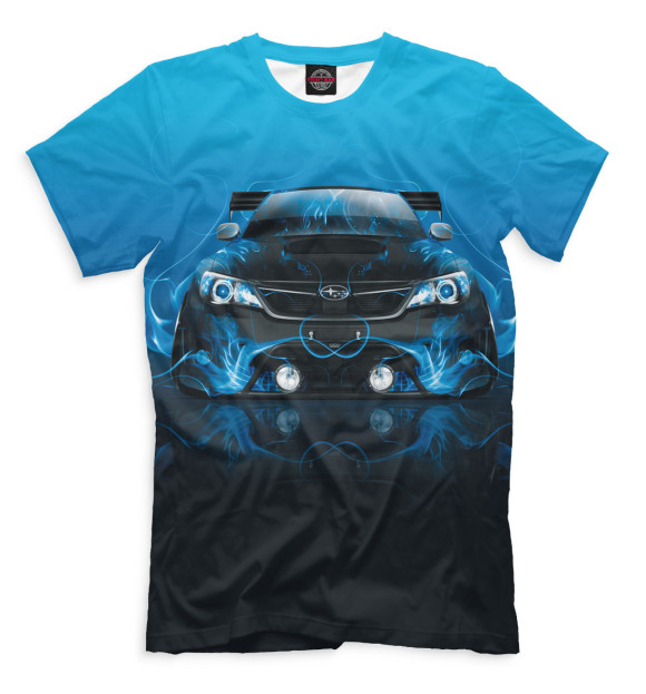 Мужская футболка с изображением Subaru цвета Грязно-голубой