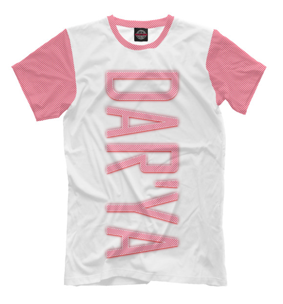 Мужская футболка с изображением Dar'ya-pink цвета Молочно-белый