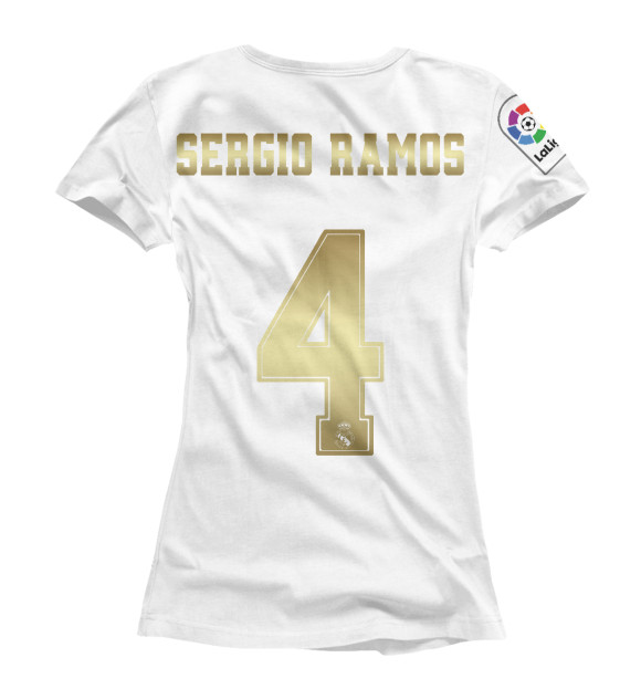Женская футболка с изображением Sergio Ramos форма цвета Белый