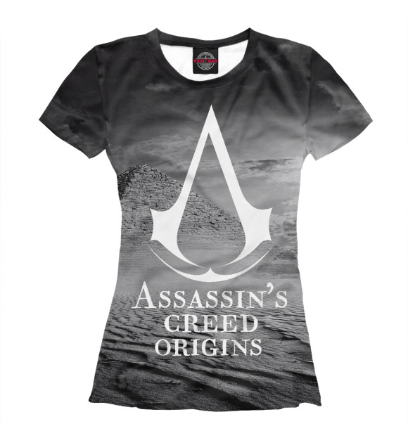 Футболка для девочек с изображением Assassins creed origins цвета Белый