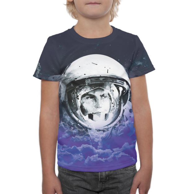 Футболка для мальчиков с изображением Валентина Терешкова цвета Белый