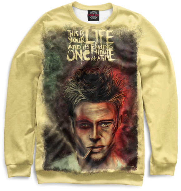 Мужской свитшот с изображением Тайлер Дёрден цвета Белый