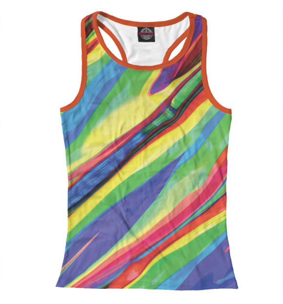 Женская майка-борцовка с изображением РАДУЖНЫЙ ФОН цвета Белый