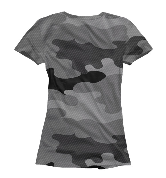 Женская футболка с изображением camouflage gray цвета Белый