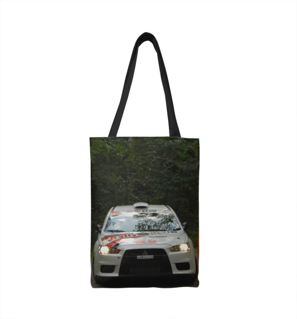 Сумка-шоппер с изображением mitsubishi lancer evolution X цвета 