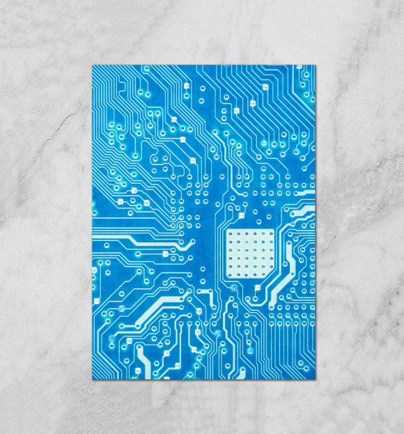 Плакат с изображением Микросхемы цвета Белый