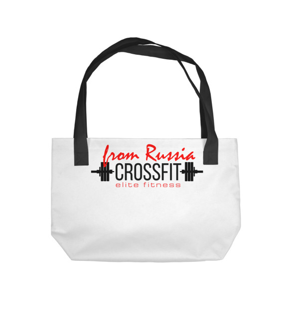 Пляжная сумка с изображением Crossfit tlite fitness цвета 