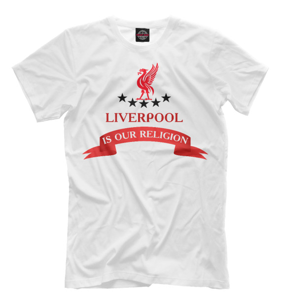 Мужская футболка с изображением Liverpool цвета Молочно-белый