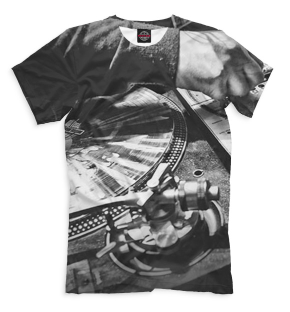 Мужская футболка с изображением Electronic цвета Серый