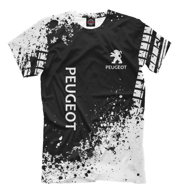 Мужская футболка с изображением Peugeot цвета Черный
