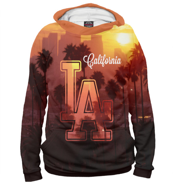 Женское худи с изображением Лос-Анджелес цвета Белый