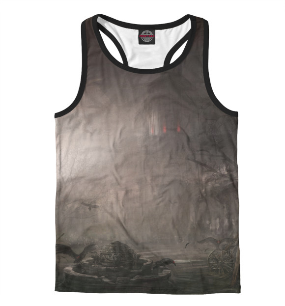 Мужская майка-борцовка с изображением Darkness цвета Белый