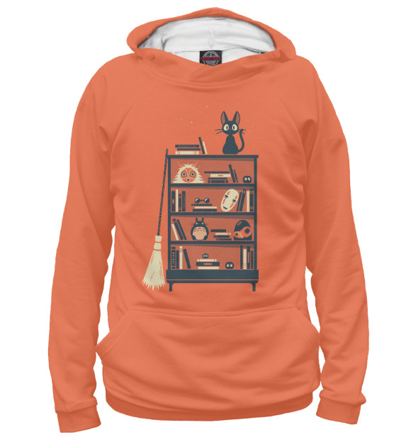 Мужское худи с притом Studio Ghibli цвета Белый Мужское худи с изображением Studio Ghibli цвета Белый