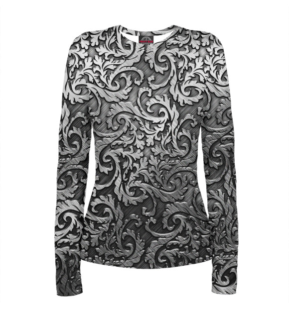 Женский лонгслив с изображением Серебро цвета Белый