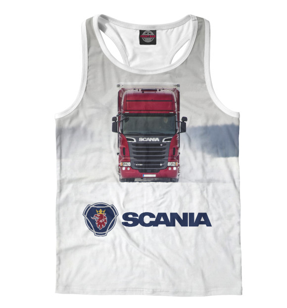 Мужская майка-борцовка с изображением Winter Scania цвета Белый