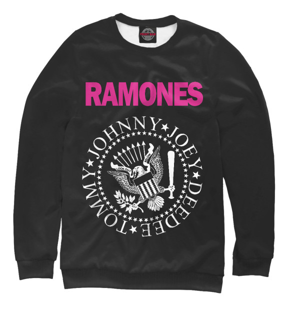 Мужской свитшот с изображением Ramones pink цвета Белый