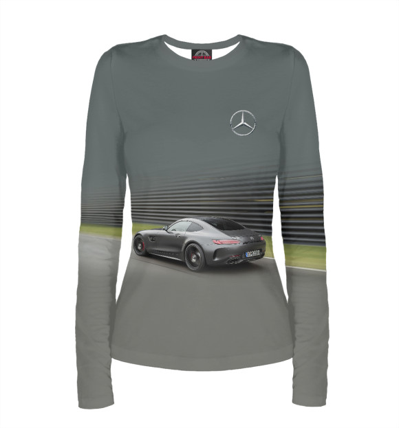 Женский лонгслив с изображением V8 Biturbo AMG Motorsport цвета Белый