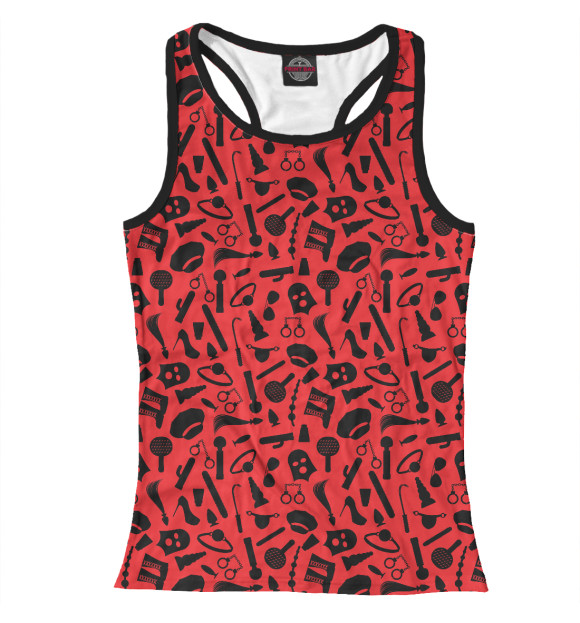 Женская майка-борцовка с изображением BDSM цвета Белый