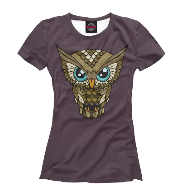 Женская футболка с изображением Сова OWL цвета Белый