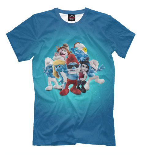 

Футболки Print Bar, Грязно-голубой, Смурфики