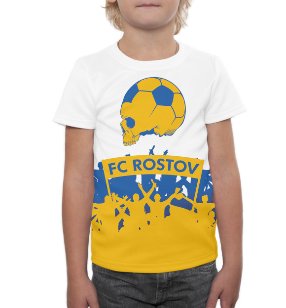 Футболка для мальчиков с изображением ФК Ростов цвета Белый