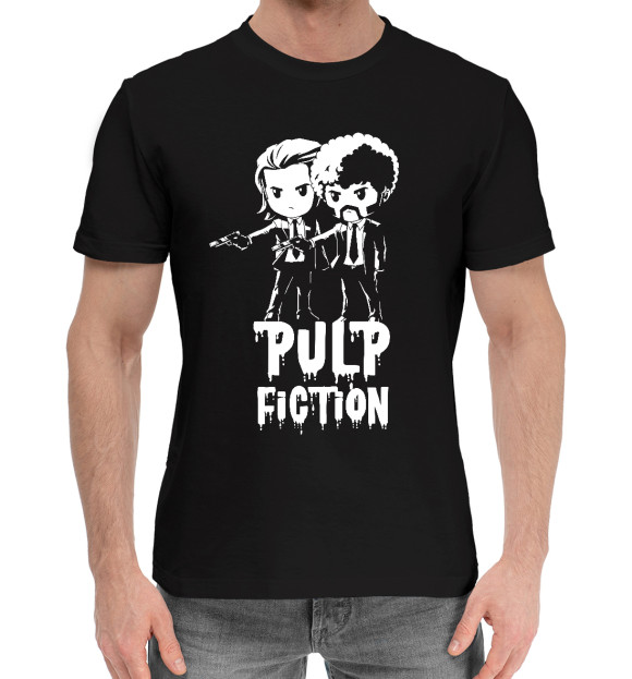 Мужская хлопковая футболка с изображением Pulp fiction цвета Черный