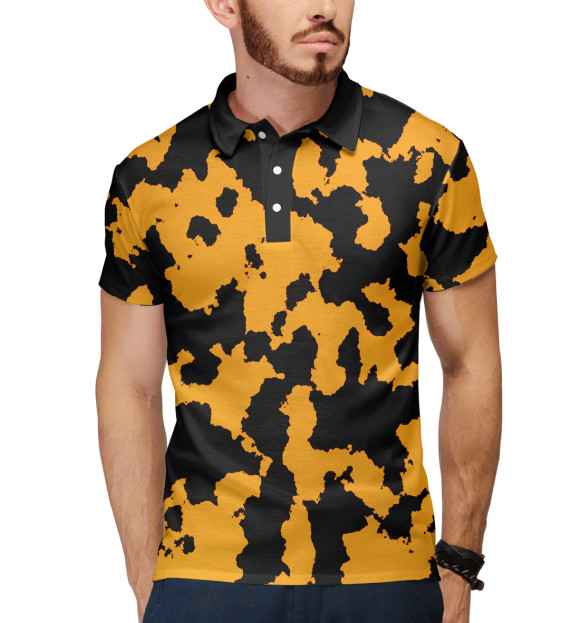 Мужское поло с изображением Камуфляж цвета Белый