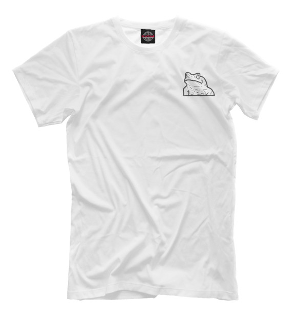 Мужская футболка с изображением Нарисованная жаба цвета Белый