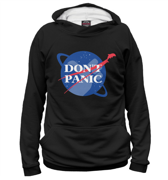 Женское худи с изображением NASA Dont Panic цвета Белый
