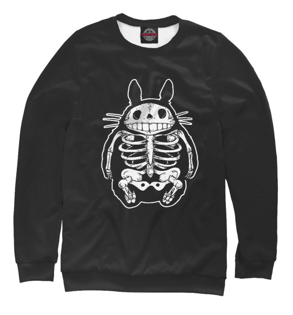 Мужской свитшот с изображением Totoro Bones цвета Белый