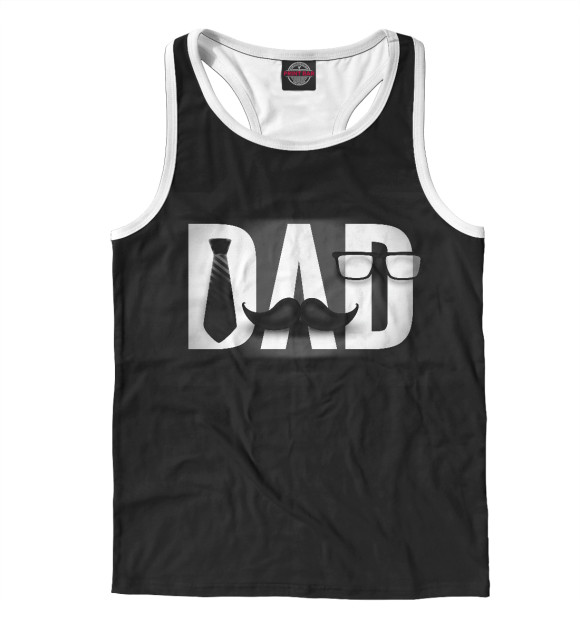 Мужская майка-борцовка с изображением Папаша цвета Белый