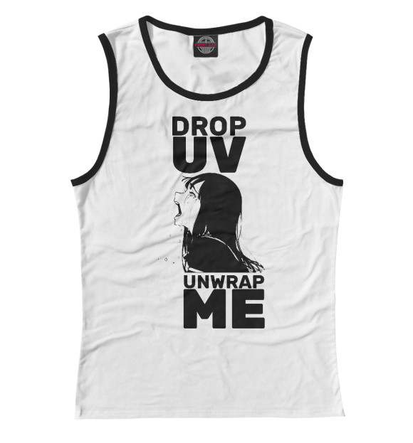 Майка для девочки с изображением Drop UV UnWrap ME цвета Белый
